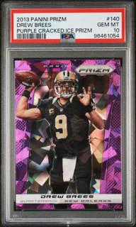 2013 Panini Prizm - Drew Brees 140  - Purple Cracked Ice /40 - PSA 10