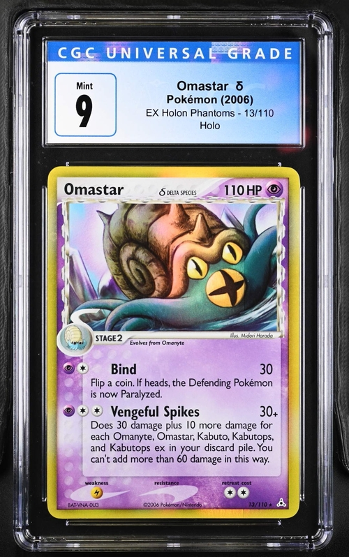 Omastar 13/110 Holo - EX Holon Phantoms - 2006 Pokemon - CGC 9