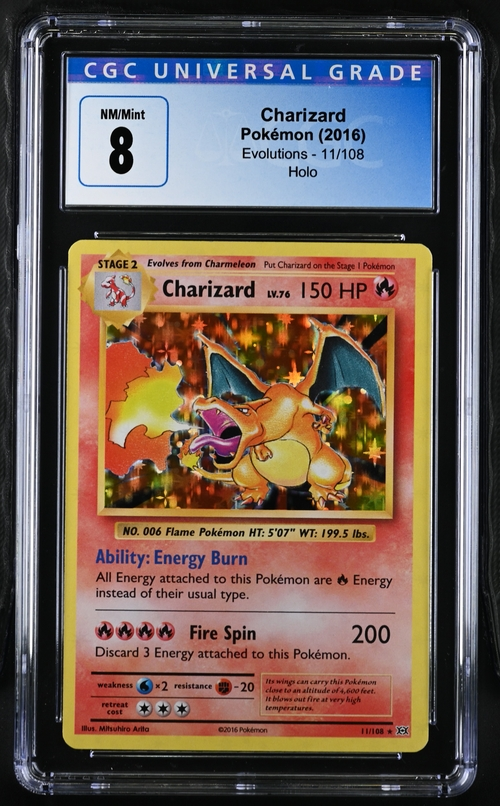 Charizard 11/108 Holo XY Evolutions - 2016 Pokemon - CGC 8