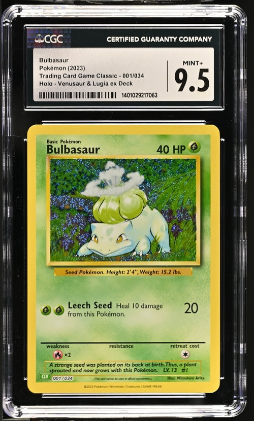 Bulbasaur 001/034 Trading Card Game Classic - CLV, CLC, CLB  Venusaur & Lugia ex Deck CLV - 2023 Pokemon - CGC  9.5