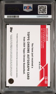 2023 Topps Chrome - Gradey Dick CGGD - Orange Geometric Auto /25 - PSA 10