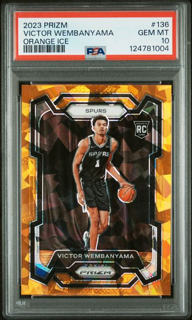 2023 Panini Prizm - Victor Wembanyama 136 - Orange Ice - PSA 10