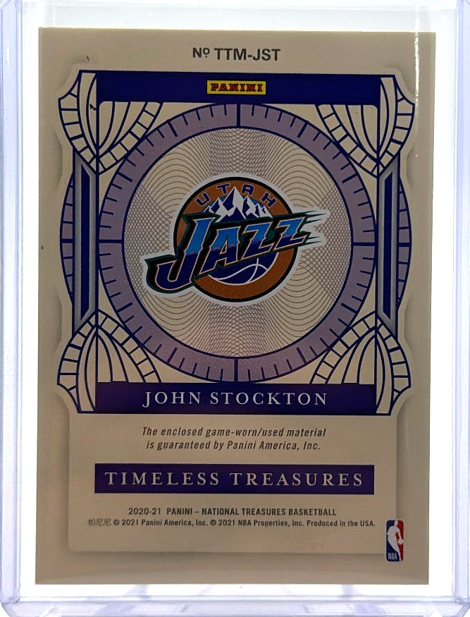 2020-21 Panini National Treasures - John Stockton TTM-JST - Patch /25