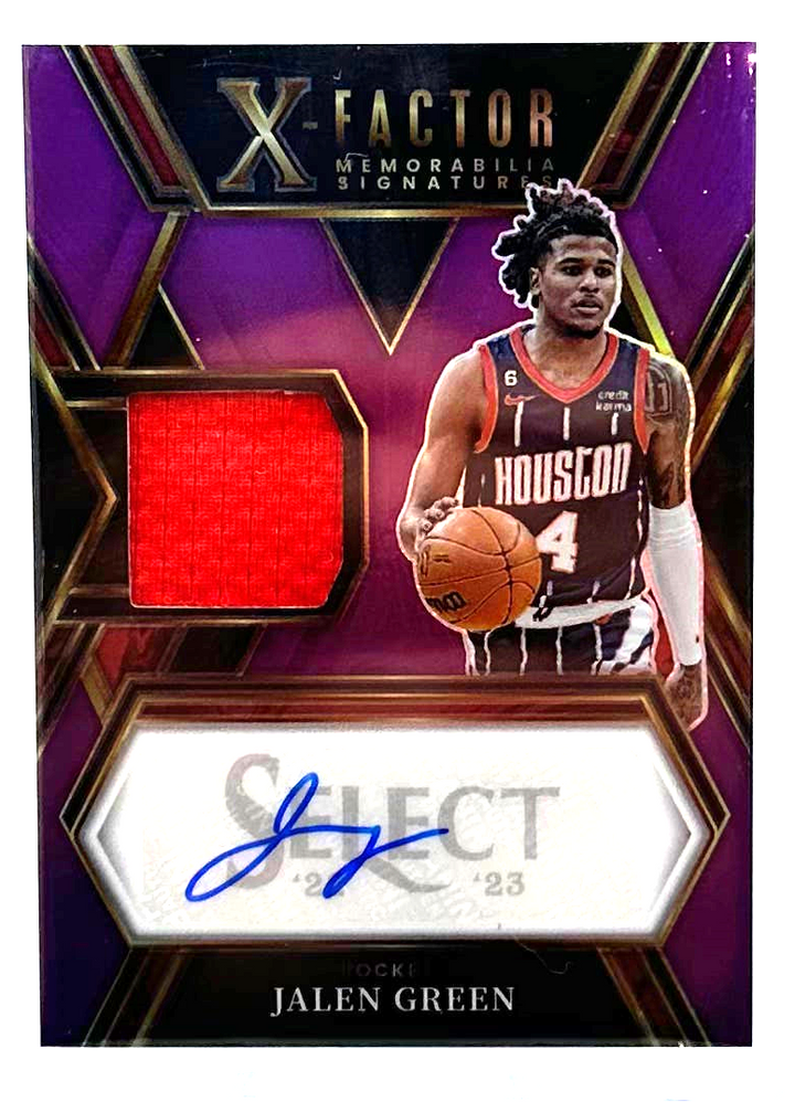 2022-23 Panini Select Basketball - Jalen Green XFS-JGR - Purple Auto Mem /99