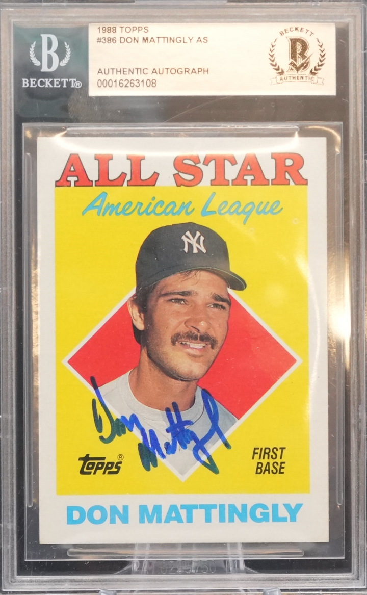 1988 Topps - Don Mattingly 386 - BGS Authentic Auto