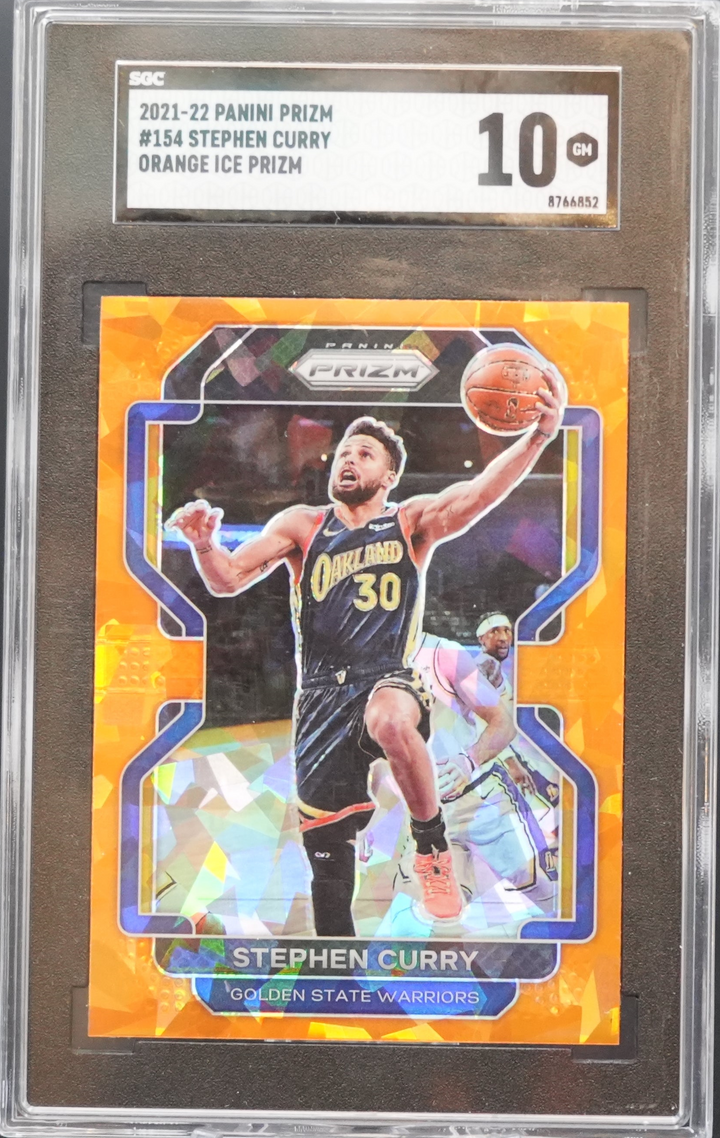 2021 Panini Prizm - Stephen Curry 154 - Orange Ice - SGC 10