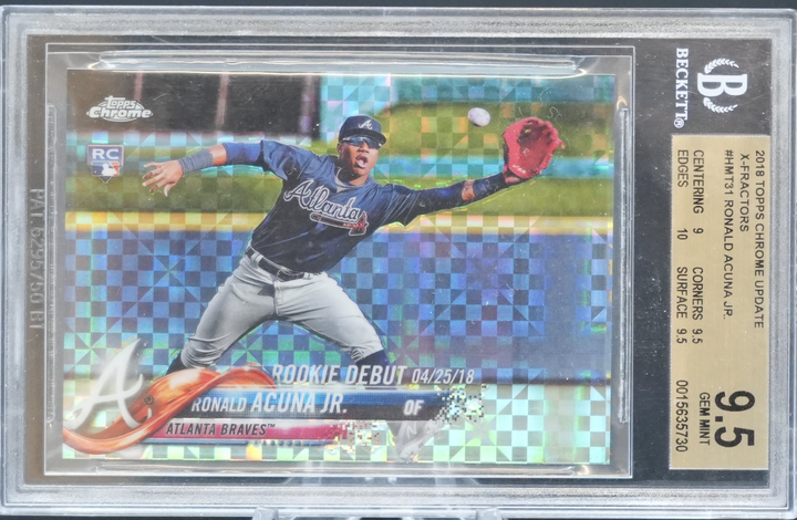 2018 Topps Chrome Update - Ronald Acuna Jr HMT31 - X-Fractors /99 - BGS 9.5