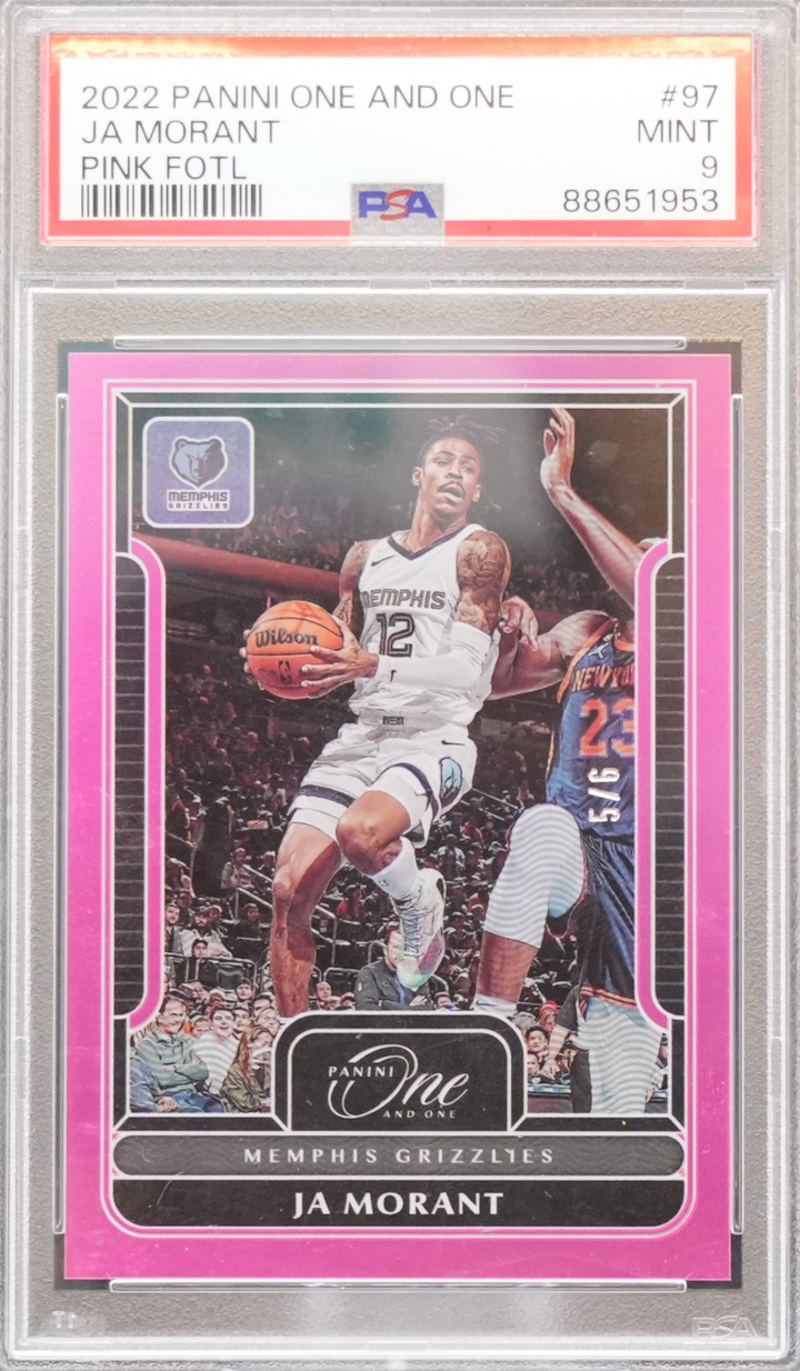 2022 Panini One and One  - Ja Morant 97 - Pink Fotl /6 - PSA 9