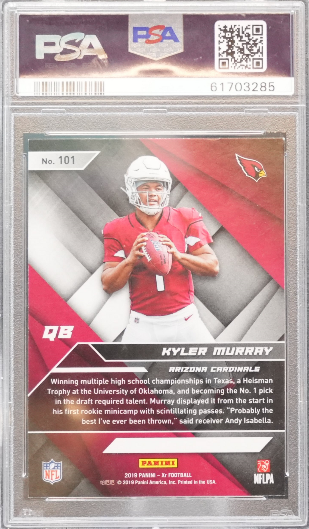 2019 Panini XR - Kyler Murray 101 - PSA 8