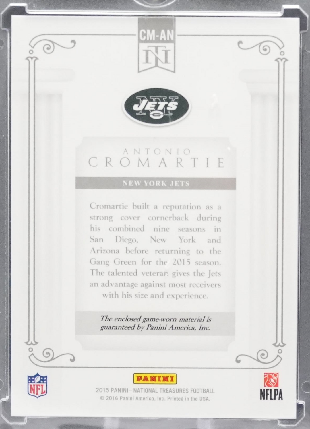 2015 Panini National Treasures Football - Antonio Cromartie CM-AN - Gold /25