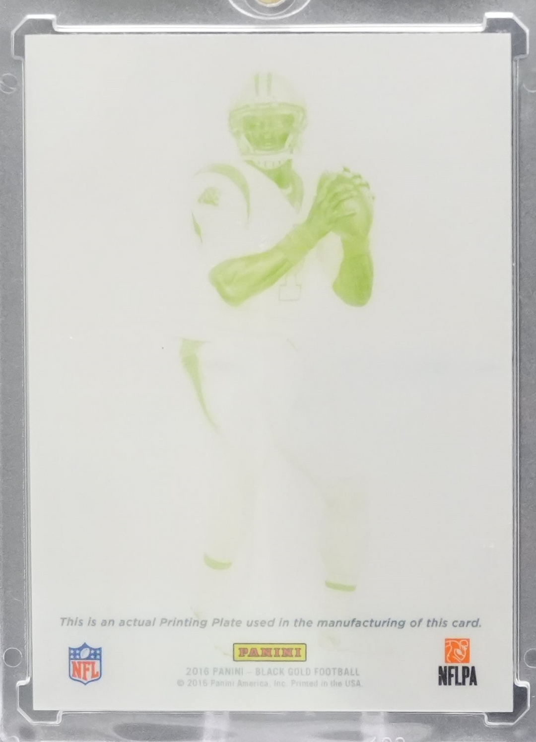 2016 Panini Gold Black Football - Cam Newton  - 1/1 Printing Plate