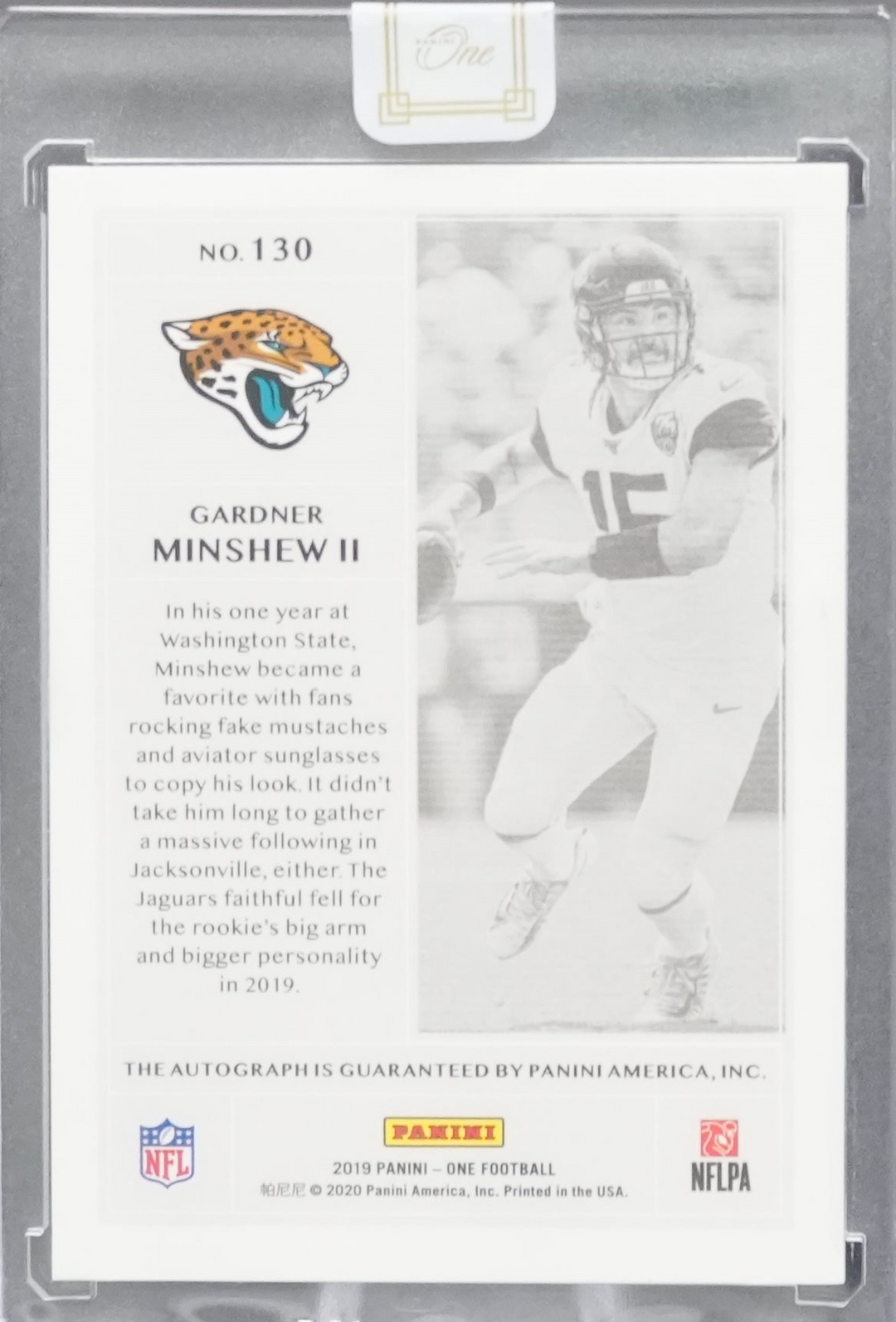 2019 Panini One Football - Gardner Minshew II 130 - Auto /10