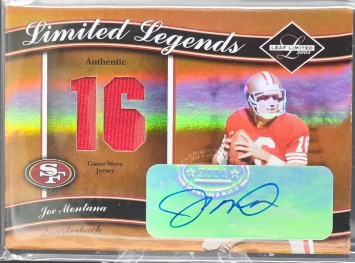 2004 Donruss Football - Joe Montana LL-13 - Limited Legends Patch Auto /16