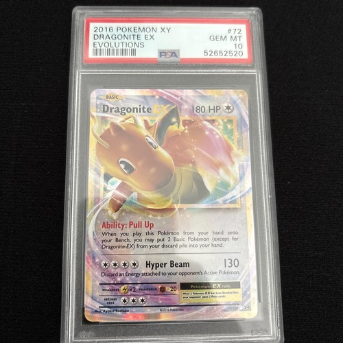 2016 POKEMON XY EVOLUTIONS #72 DRAGONITE EX EVOLUTIONS PSA10