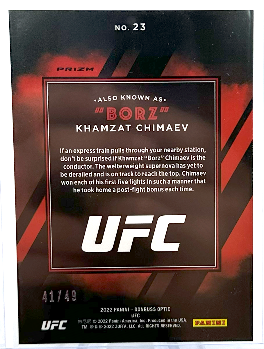 2022 Panini Optic UFC - Khamzat Chimaev 23 - Blue /49