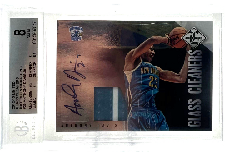 2012-13 Panini Limited - Anthony Davis 25 - Glass Cleaners Materials Signatures /49  - BGS Beckett 8 / 10