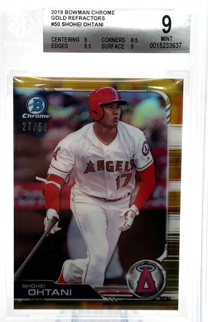 2019 Topps Bowman Chrome - Shohei Ohtani 50 - Gold /50 - BGS 9