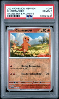 Charmander 004/165 151 Mew Gamestop promo - 2023 Pokemon - PSA 10