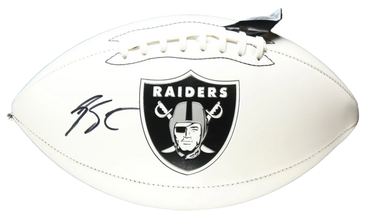 Geno Smith Autographed Raiders NFL Authentic Logo Football (Beckett) With Acrylic Case