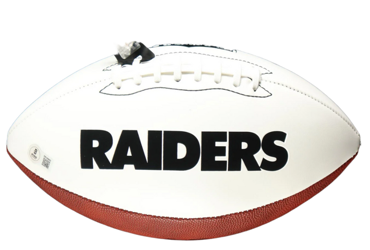 Geno Smith Autographed Raiders NFL Authentic Logo Football (Beckett) With Acrylic Case