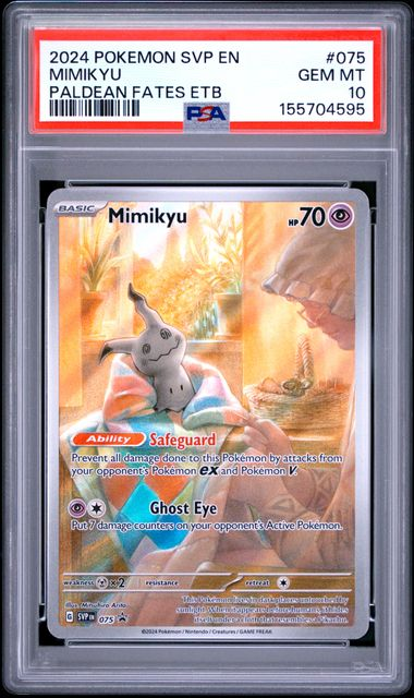Mimikyu 075 - Paldean Fates ETB Promo - 2024 Pokemon - PSA 10