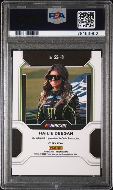 2022 Panini Prizm Nascar - Hailie Deegan SSHD - Spotlight Signatures - PSA 10