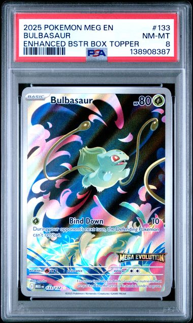Bulbasaur 133/132 - Mega Evolution Box Topper - 2025 Pokemon - PSA 8