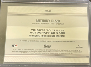 2025 Topps Tribute - Anthony Rizzo TTCAR - Tribute to Cleats Auto /50