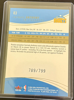 2003-04 Flair Final Edition - Carmelo Anthony 83 - Blue Rookie /799