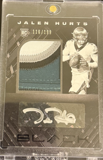 2020 Panini Black Football - Jalen Hurts 207 - Rookie Patch Auto /199