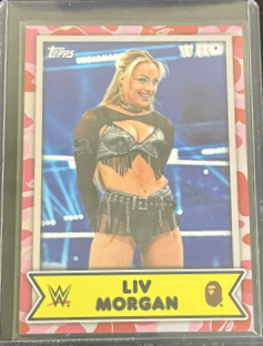2025 Topps Bape WWE - Liv Morgan 28 - Pink Bape Camo /25