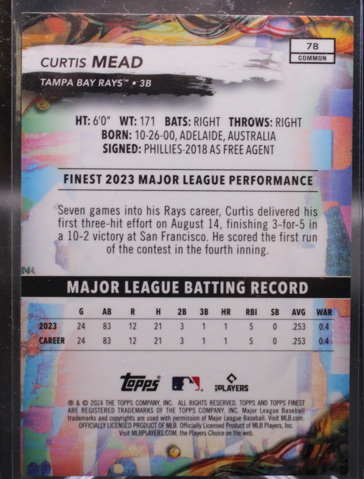 2024 Topps Finest Baseball - Curtis Mead 78 - Oil Slick