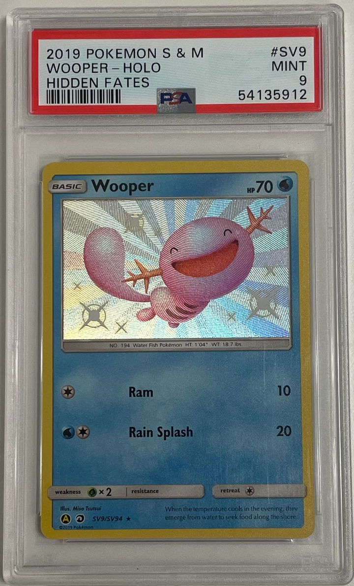 Wooper SV9/SV94 - Hidden Fates: Shiny Vault (HIF:SV) - 2019 Pokemon - PSA 9