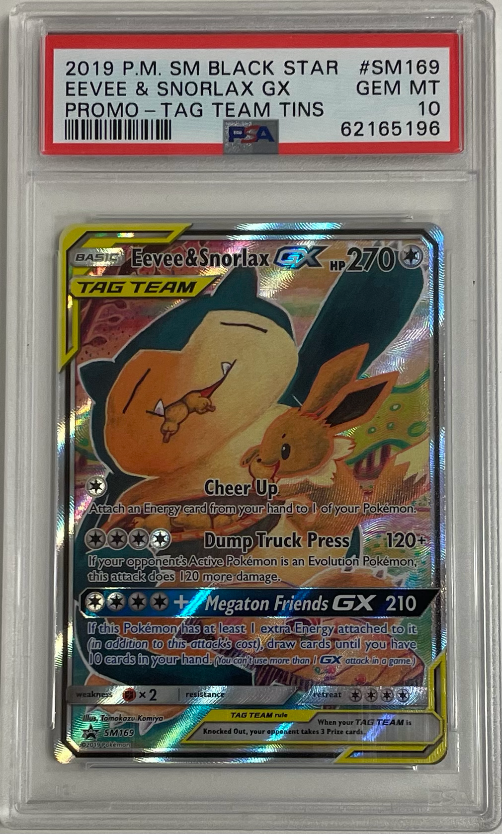 Eevee Snorlax GX SM169 - Tag Team Tin Promo - 2019 Pokemon - PSA 10