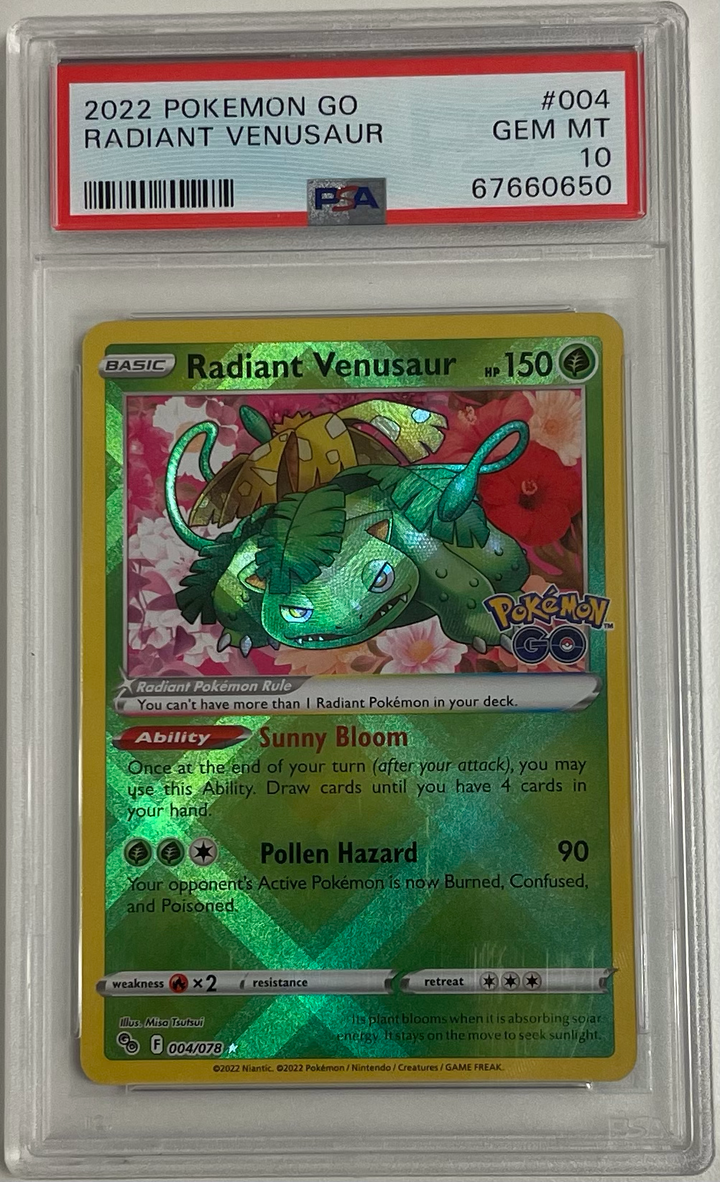 Radiant Venusaur 004/078 Pokemon GO - 2022 Pokemon - PSA 10