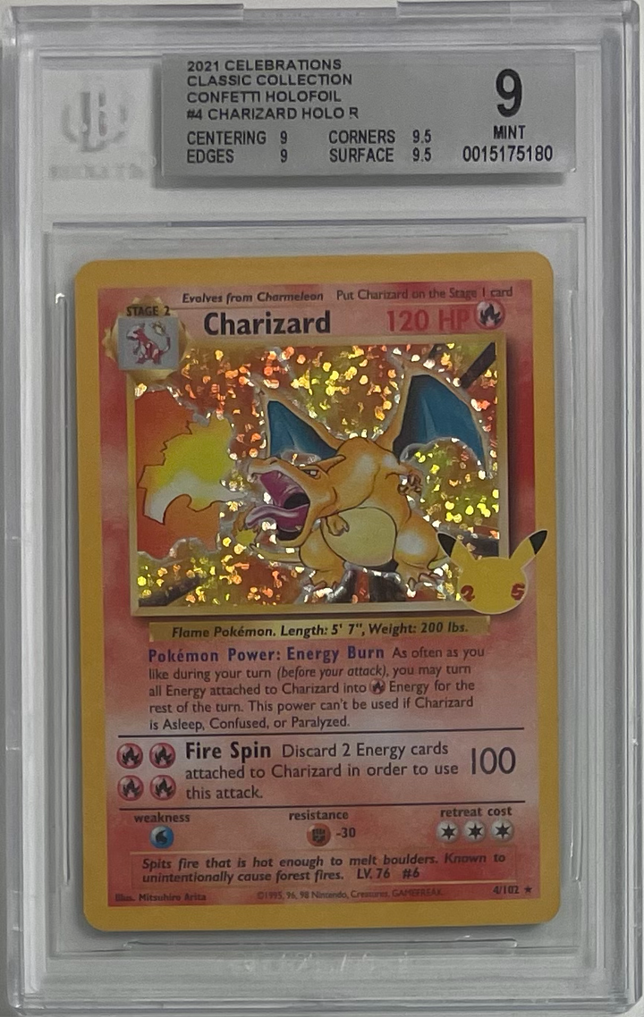Charizard 4/102 Holo - Celebrations - 2021 Pokemon - BGS 9