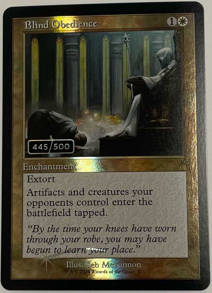 Blind Obedience (Retro Frame) (Serial Numbered) - Ravnica Remastered (RVR)