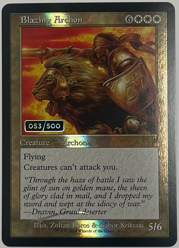 Blazing Archon (Retro Frame) (Serial Numbered) - Ravnica Remastered (RVR)