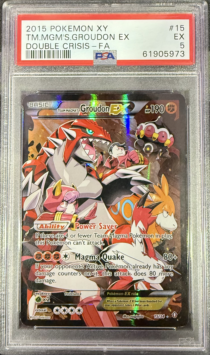 Team Magma's Groudon #15 Double Crisis - 2015 Pokemon XY - PSA 5