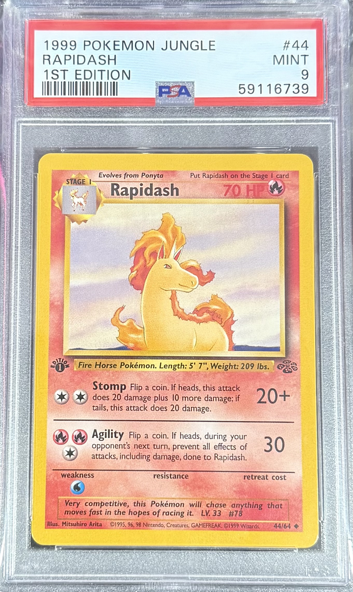 Rapidash 1st edition #44 - 1999 Pokemon Jungle PSA 9