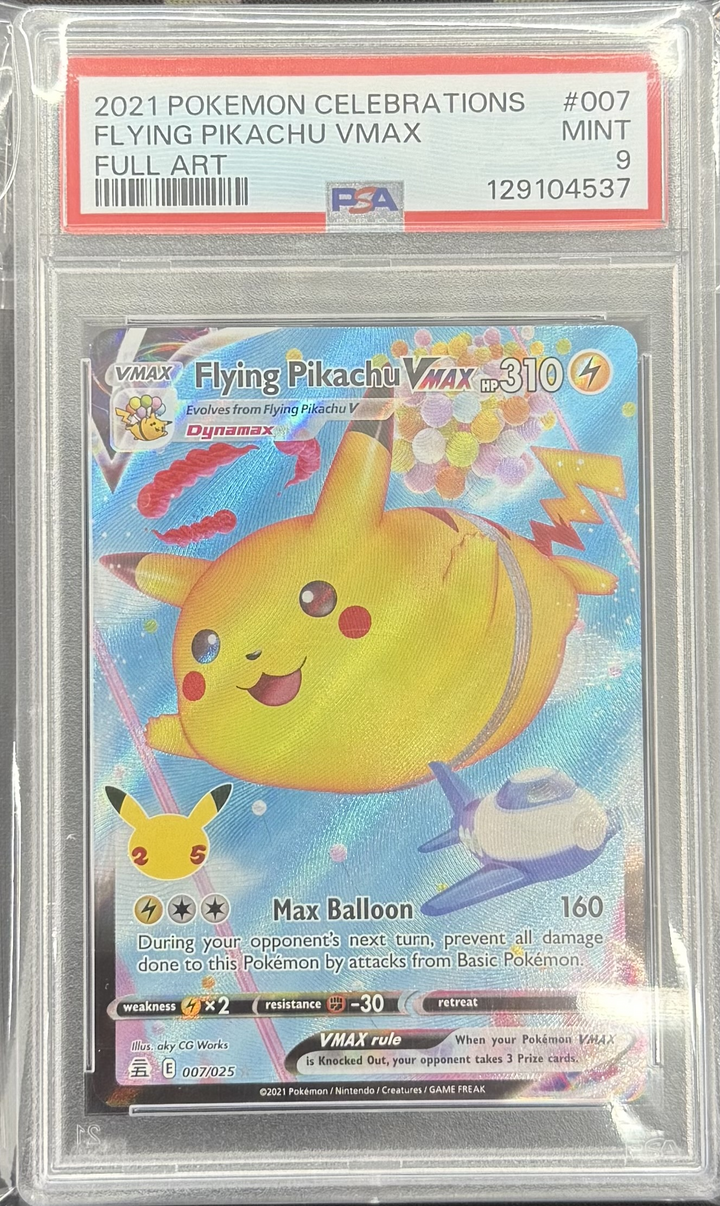 Flying Pikachu VMAX Full Art #007 - 2021 Pokemon Celebrations - PSA 9