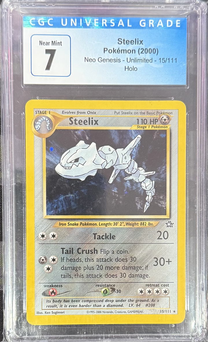 Steelix - Pokemon (2000) - Neo Genesis - Unlimited - 15/111 -  Holo - CGC 7