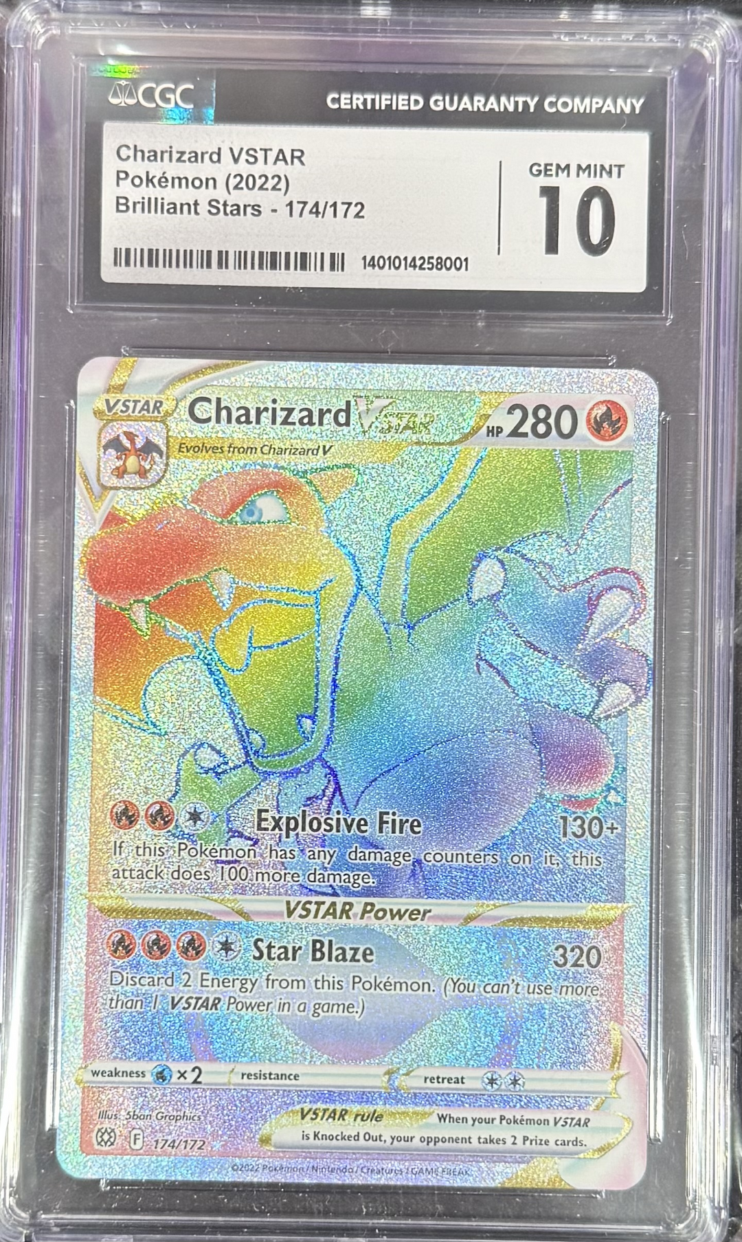 Charizard VSTAR 174/172 Brilliant Stars - 2022 Pokemon - CGC 10