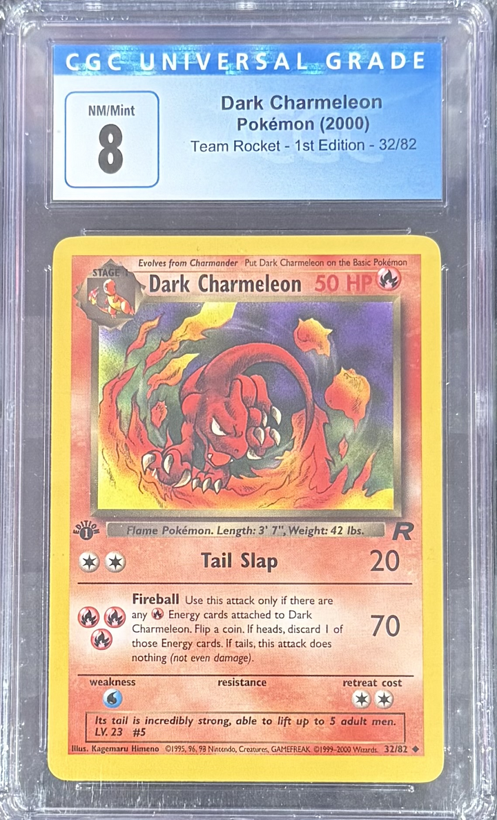 Dark Charmeleon 32/82 Team Rocket 1st Edition - Pokemon (2000) - CGC 8