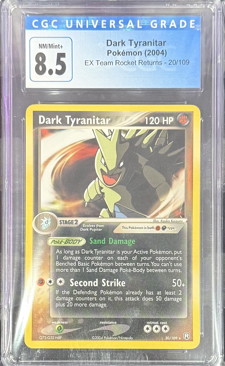 Dark Tyranitar 20/109 EX Team Rocket Returns - Pokemon (2004) - CGC 8.5