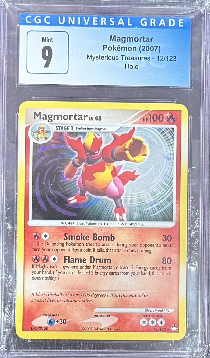Magmortar - Pokemon (2007) - Mysterious Treasures - 12/123 - Holo - CGC 9