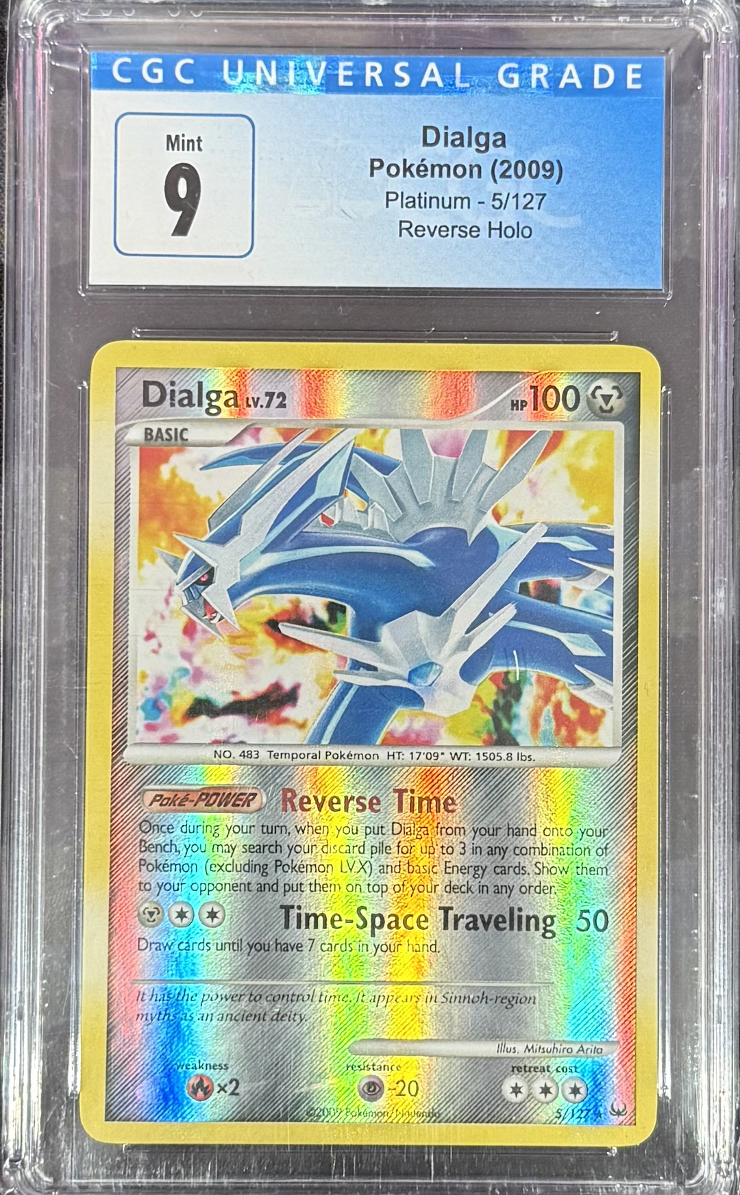 Dialga - Pokemon (2009) - Platnium - 5/127 - Reverse Holo - CGC 9