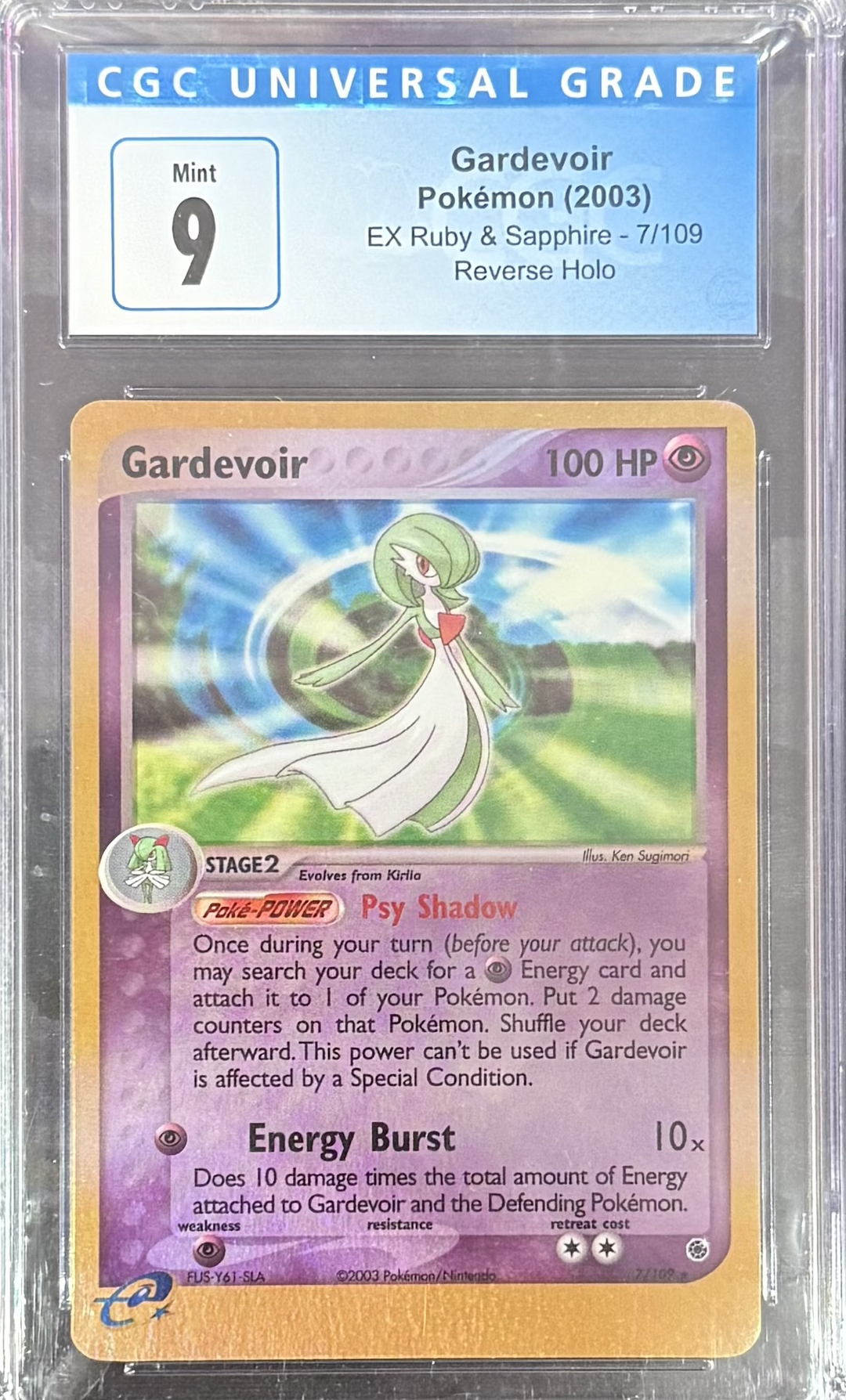 Gardevoir - Pokemon (2003) - EX Ruby & Sapphire - 7/109 - Reverse Holo - CGC 9