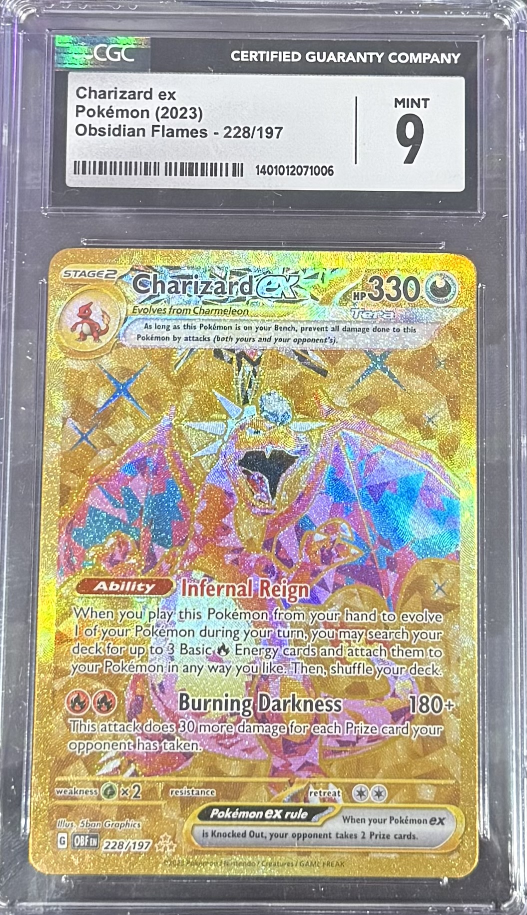 Charizard ex - Pokemon (2023) - Obsidian Flames 228/197 - CGC 9