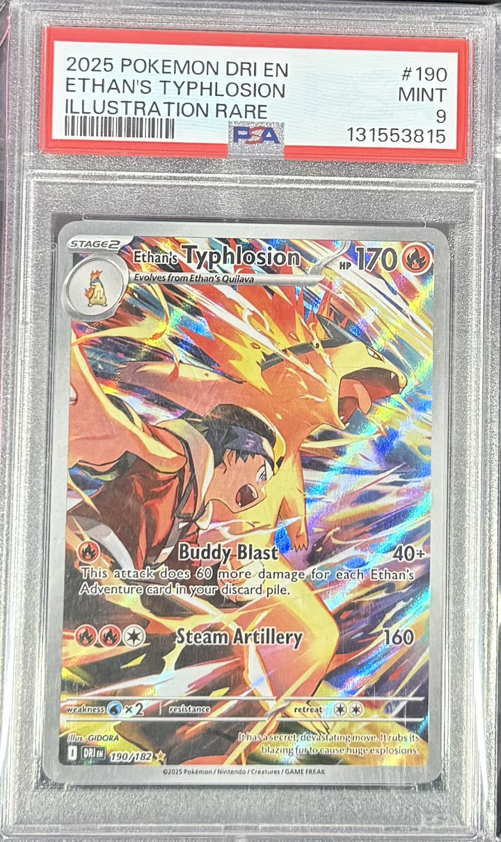 Ethan's Typhlosion - Illustration Rare - 2025 Pokemon Destined Rivals - PSA 9